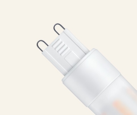 LED G9 lampfitting van dichtbij weergegeven, verkrijgbaar bij Straluma.