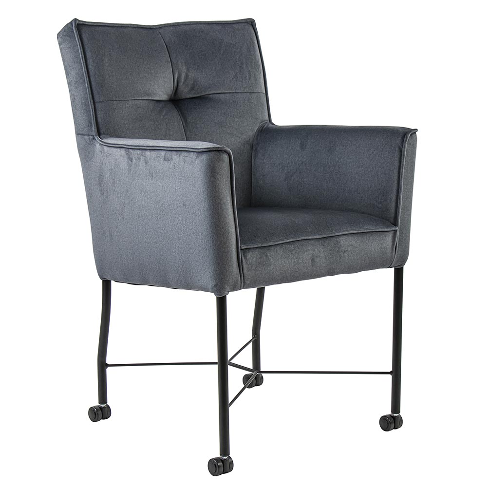 01820019 Stoffen eetkamerstoel grijs blauw op wieltjes.jpg