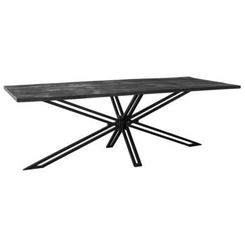 02730037 Rechthoekige eettafel zwart mangohout met kruispoot 220cm.jpg