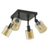 02810009 Vierkante plafondlamp 4 lichts zwart amber glas.jpg