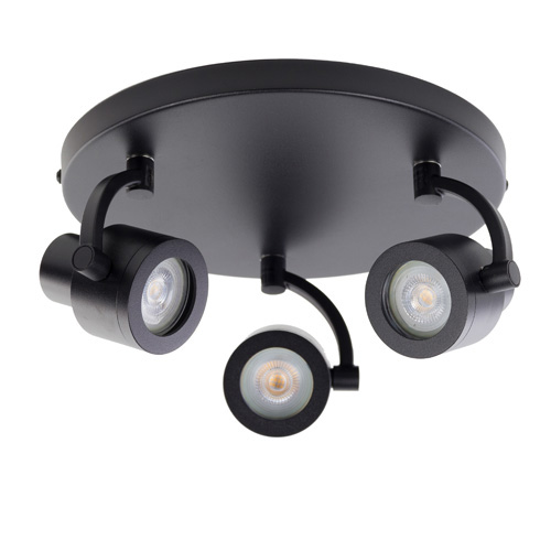 Verstelbare opbouwspot zwart 3-lichts