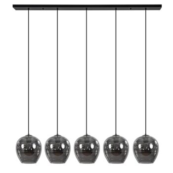 08451857 Luxe 5lichts eettafelhanglamp zwart met smoke glas.jpg