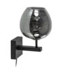 08451862 Smoke glazen wandlamp met zwart inclusief snoer.jpg