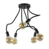 08451908 5Lichts plafondlamp mat zwart met flexibele armen.jpg