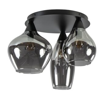 08451939 Moderne plafondlamp zwart met smoke glas 3Lichts.jpg