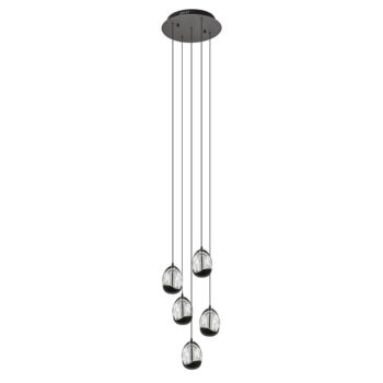 08452032 Moderne 5lichts hanglamp Egg zwart met helder glas.jpg