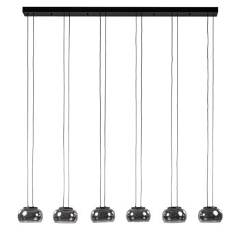 08650002 Stijlvolle 6 lichts LED hanglamp zwart met smoke glas.jpg