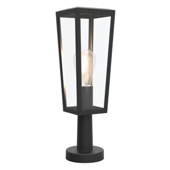 10080106 Buitenlamp lantaarn op voet zwart met helder glas.jpg