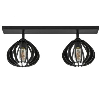 11040022 Stoere 2lichts plafondlamp met houten kappen zwart.jpg