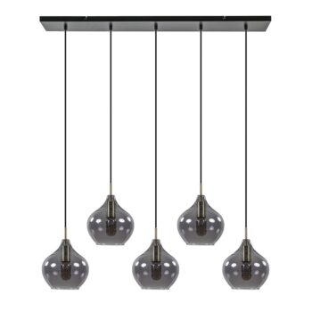 12211531 5Lichts eettafelhanglamp Rakel antiek brass met smoke glas.jpg