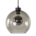 Hanglamp zwart met smoke glas 25cm