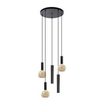 12480586 Hanglamp 5L rond pendel Zwart.jpg