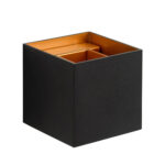 Wandlamp Xio kubus zwart/goud inclusief G9