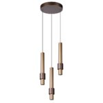 Hanglamp Margary 3L taupe/koffie