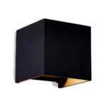 Wandlamp Davos kubus zwart IP54 2700k