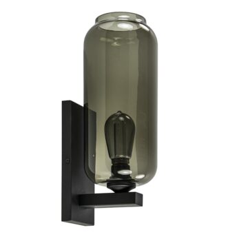 13760738 Mat zwarte wandlamp met smoke glazen kap cilinder.jpg