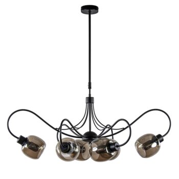 13760840 6Lichts hanglamp mat zwart met smoke glazen kappen.jpg