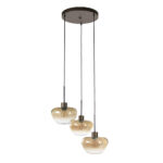 Hanglamp Genua 3L rond - Dark Bronze