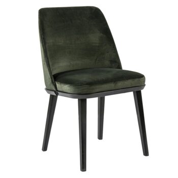 14250001 Stoffen eetkamerstoel groen met zwarte houten poot.jpg