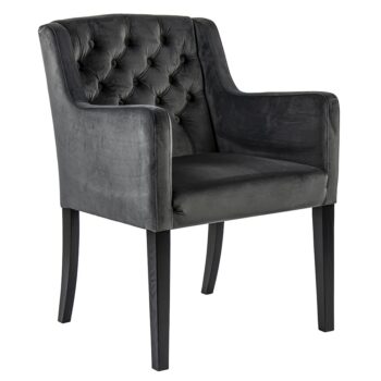 23100049 Luxe armstoel velvet mid grey met zwarte eiken poot.jpg