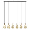 23400018 LED eettafelhanglamp 6 lichts amber glas met zwart en brons.jpg
