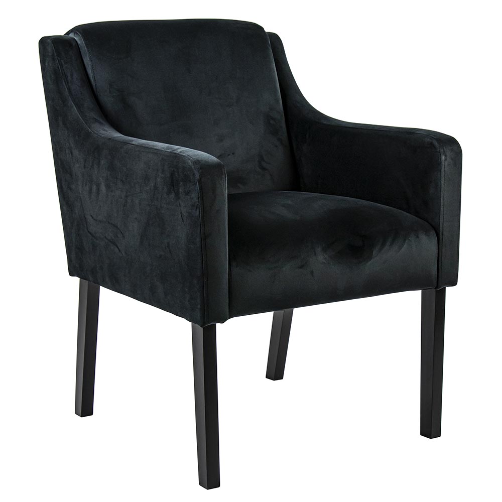 01820010 Stoffen armstoel zwart met zwarte poot.jpg